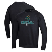 Men's Under Armour  Black Coastal Carolina Chanticleers Football Rival Fleece Raglan Pullover Sweatshirt