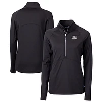Women's Cutter & Buck  Black Cincinnati Bengals Adapt Eco Knit Stretch Recycled Half-Zip Pullover Top