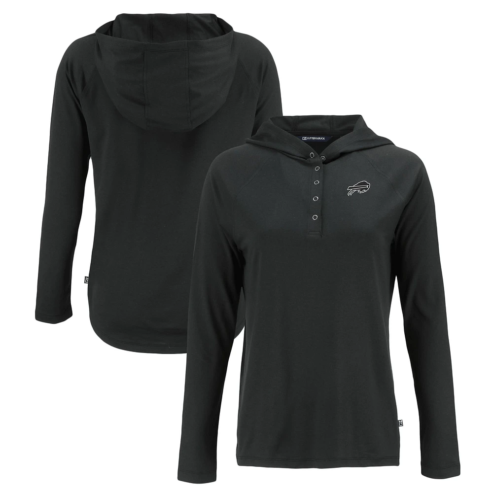 Women's Cutter & Buck Buffalo Bills Coastline Epic Comfort Eco Recycled Long Sleeve Hoodie T-Shirt
