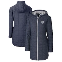 Women's Cutter & Buck Navy Chicago Bears Rainier PrimaLoft® Eco Insulated Full-Zip Hoodie Long Coat