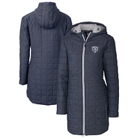 Women's Cutter & Buck Navy Chicago Bears Rainier PrimaLoft® Eco Insulated Full-Zip Hoodie Long Coat