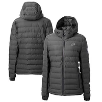 Women's Cutter & Buck Gray Detroit Lions Mission Ridge Repreve® Eco Insulated Full-Zip Hoodie Puffer Jacket