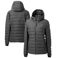 Women's Cutter & Buck Gray Detroit Lions Mission Ridge Repreve® Eco Insulated Full-Zip Hoodie Puffer Jacket