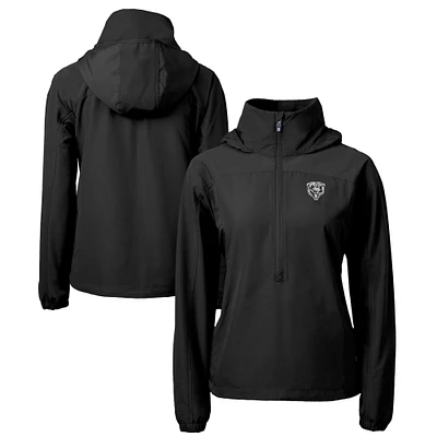 Women's Cutter & Buck Black Chicago Bears Charter Eco Recycled Half-Zip Hoodie Anorak Jacket