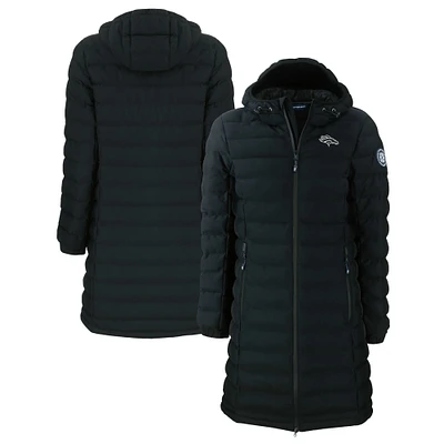 Women's Cutter & Buck Black Denver Broncos Mission Ridge Repreve Eco Insulated Full-Zip Hoodie Long Puffer Jacket