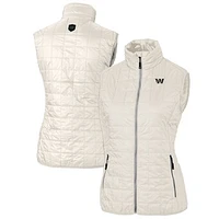 Women's Cutter & Buck Cream Washington Commanders Rainier PrimaLoft Eco Insulated Full-Zip Puffer Vest