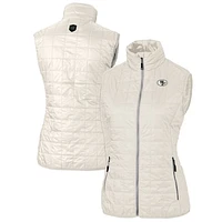 Women's Cutter & Buck Cream San Francisco 49ers Rainier PrimaLoft Eco Insulated Full-Zip Puffer Vest