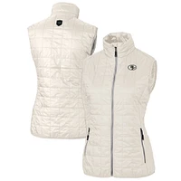 Women's Cutter & Buck Cream San Francisco 49ers Rainier PrimaLoft Eco Insulated Full-Zip Puffer Vest