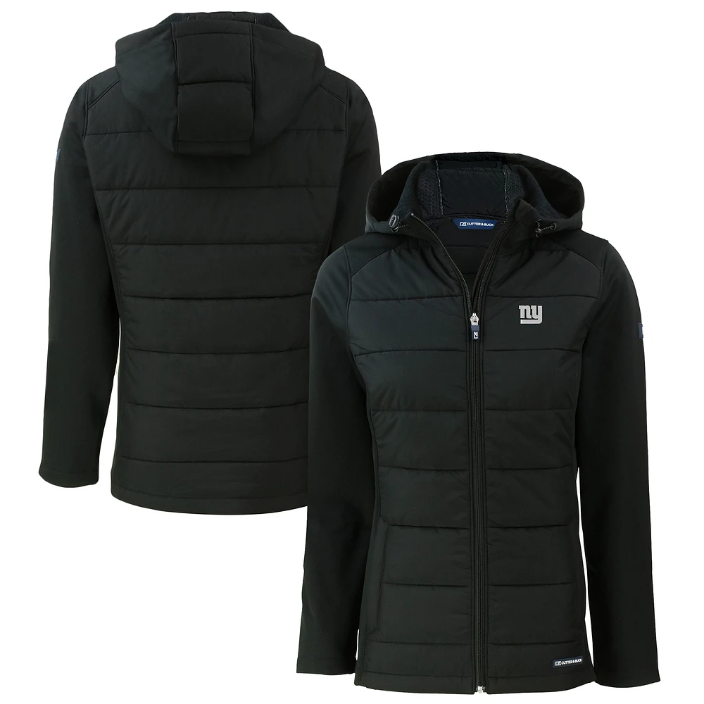 Women's Cutter & Buck New York Giants Evoke Hybrid Eco Softshell Recycled Full-Zip Hoodie Jacket