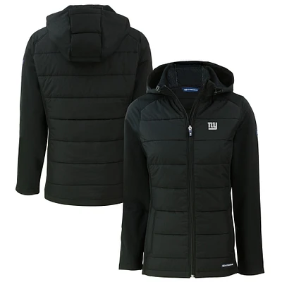 Women's Cutter & Buck New York Giants Evoke Hybrid Eco Softshell Recycled Full-Zip Hoodie Jacket