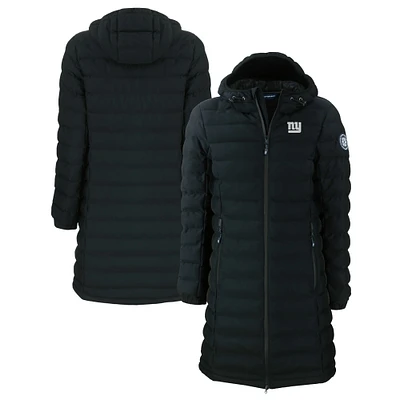 Women's Cutter & Buck Black New York Giants Mission Ridge Repreve Eco Insulated Full-Zip Hoodie Long Puffer Jacket