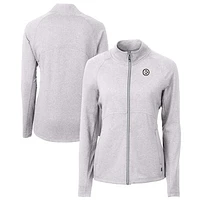 Women's Cutter & Buck  Heather Gray Pittsburgh Steelers Adapt Eco Knit Recycled Raglan Full-Zip Jacket