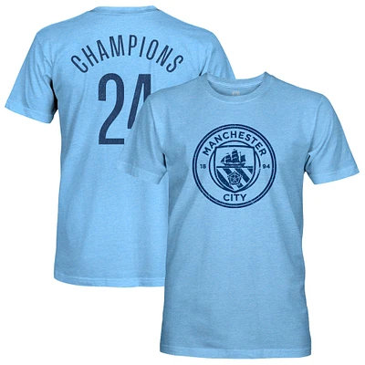 Men's 1863FC Sky Blue Manchester City 2023/24 Premier League Champions Retro Tri-Blend T-Shirt