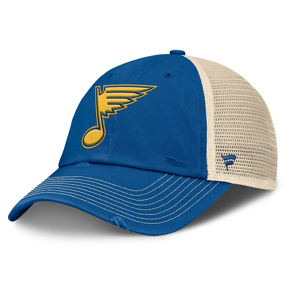 Men's Fanatics  Blue/Cream St. Louis Blues 2025 NHL Winter Classic Trucker Adjustable Hat