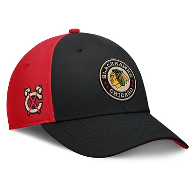 Men's Fanatics Black/Red Chicago Blackhawks 2025 NHL Winter Classic Flex Hat