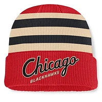 Men's Fanatics Red/Cream Chicago Blackhawks 2025 NHL Winter Classic Cuffed Knit Hat