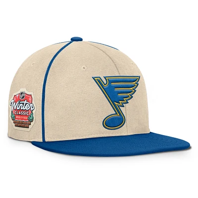 Men's Fanatics  Cream/Blue St. Louis Blues 2025 NHL Winter Classic Novelty Strapback Hat