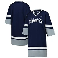 Women's Starter Navy Dallas Cowboys Slap Shot V-Neck 3/4 Sleeve Sneaker Dress