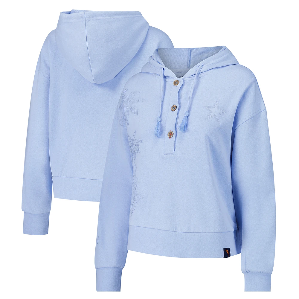 Women's Margaritaville Light Blue Dallas Cowboys Island Dream Solid Pullover Hoodie