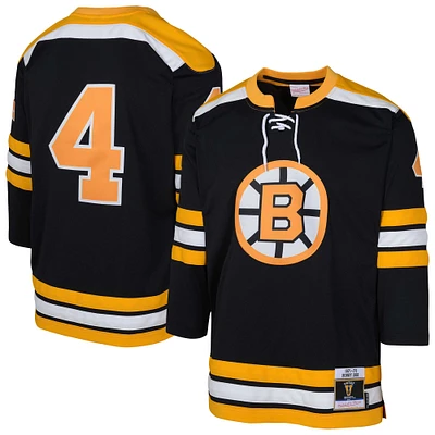 Youth Mitchell & Ness Bobby Orr Black Boston Bruins  Blue Line Player Jersey