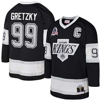 Youth Mitchell & Ness Wayne Gretzky Black Los Angeles Kings 1992/93 Captain Patch Blue Line Player Jersey