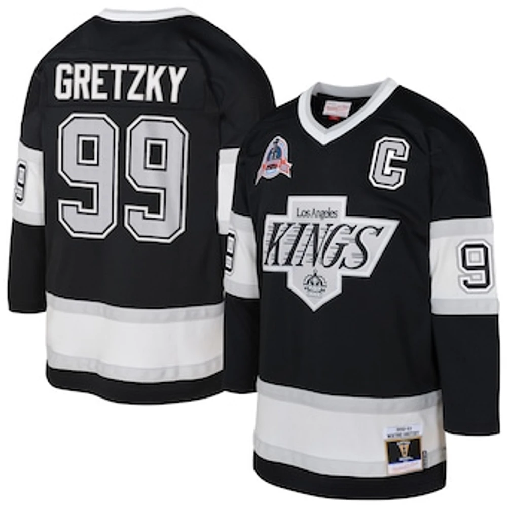 Preschool Mitchell & Ness Wayne Gretzky Black Los Angeles Kings 1992/93 Blue Line 2.0 Player Jersey