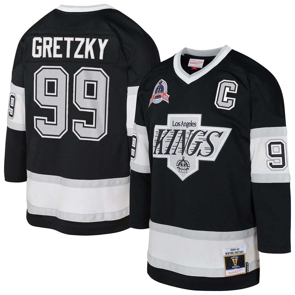 Preschool Mitchell & Ness Wayne Gretzky Black Los Angeles Kings 1992/93 Blue Line 2.0 Player Jersey