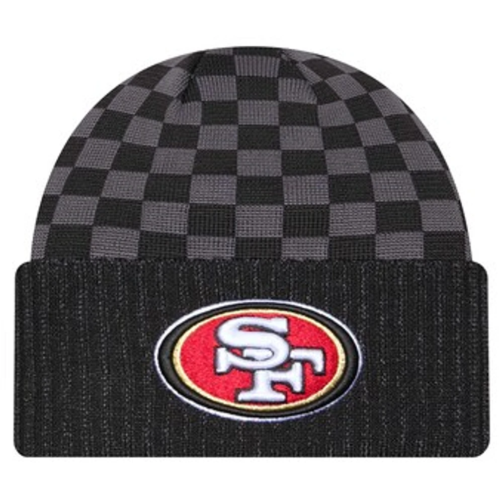 Men's New Era Black San Francisco 49ers Checkered Cuffed Knit Hat