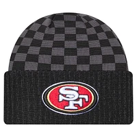 Men's New Era Black San Francisco 49ers Checkered Cuffed Knit Hat