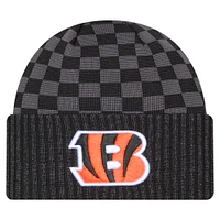 Men's New Era Black Cincinnati Bengals Checkered Cuffed Knit Hat