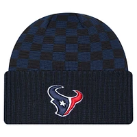 Men's New Era Navy Houston Texans Checkered Cuffed Knit Hat