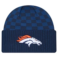 Men's New Era Navy Denver Broncos Checkered Cuffed Knit Hat