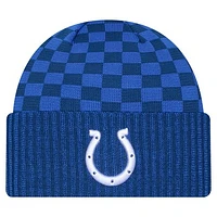 Men's New Era Royal Indianapolis Colts Checkered Cuffed Knit Hat