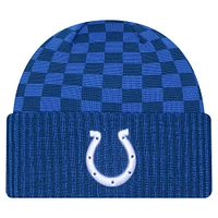 Men's New Era Royal Indianapolis Colts Checkered Cuffed Knit Hat