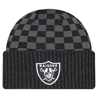 Men's New Era Black Las Vegas Raiders Checkered Cuffed Knit Hat