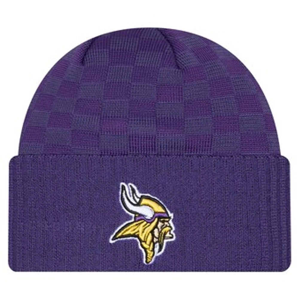 Men's New Era Purple Minnesota Vikings Checkered Cuffed Knit Hat