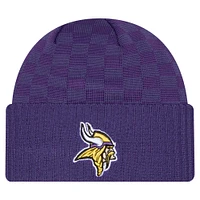 Men's New Era Purple Minnesota Vikings Checkered Cuffed Knit Hat