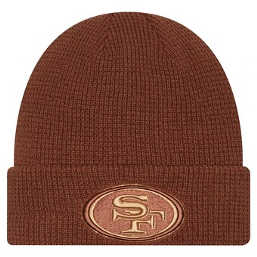 Men's New Era Brown San Francisco 49ers Tiramasu Waffle Cuffed Knit Hat