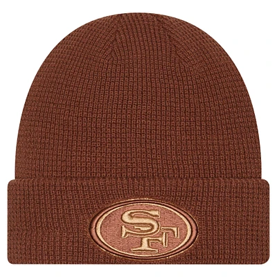 Men's New Era Brown San Francisco 49ers Tiramasu Waffle Cuffed Knit Hat