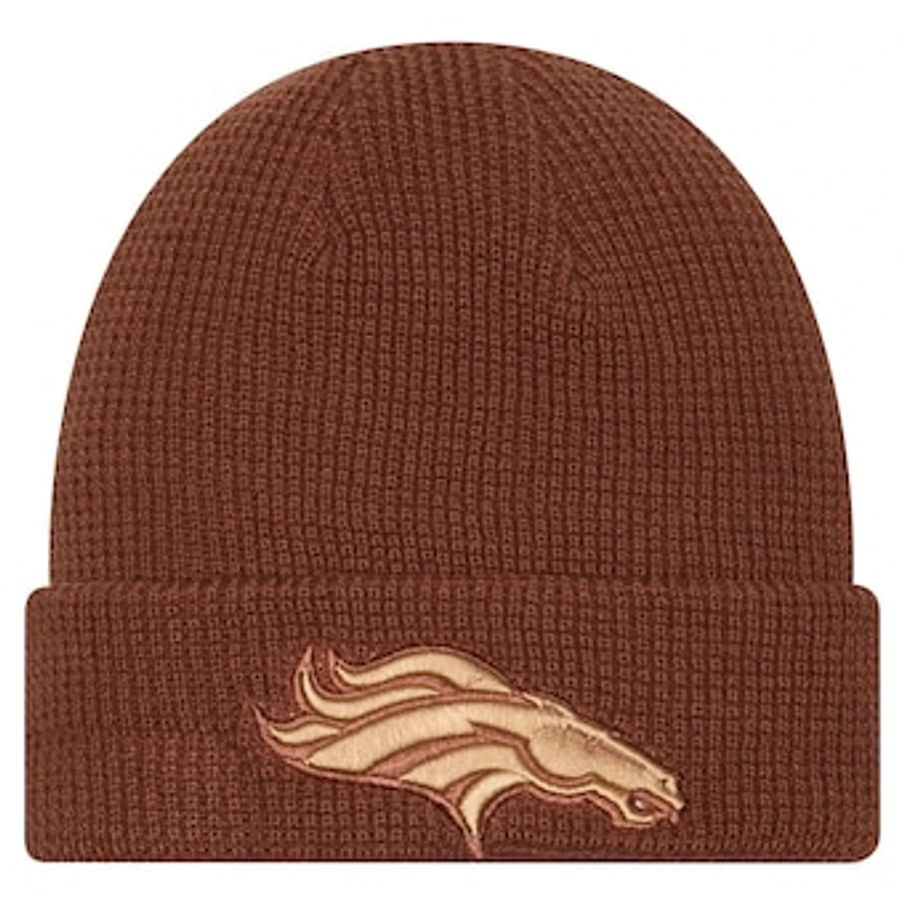 Men's New Era Brown Denver Broncos Tiramasu Waffle Cuffed Knit Hat