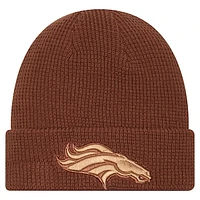 Men's New Era Brown Denver Broncos Tiramasu Waffle Cuffed Knit Hat