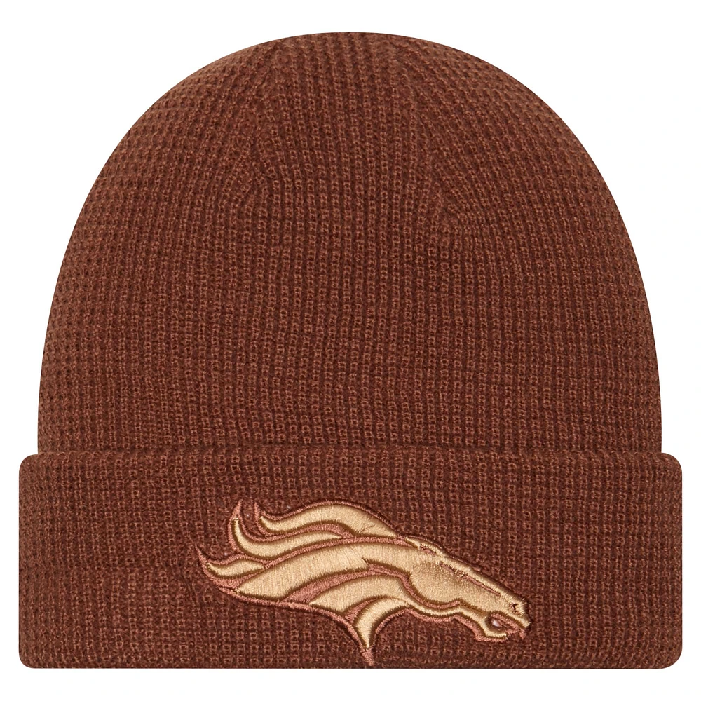 Men's New Era Brown Denver Broncos Tiramasu Waffle Cuffed Knit Hat