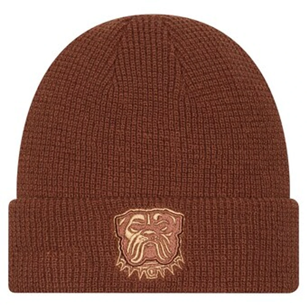 Men's New Era Brown Cleveland Browns Tiramasu Waffle Cuffed Knit Hat