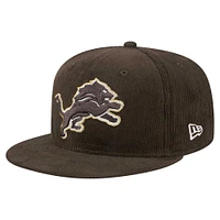 Men's New Era  Brown Detroit Lions Choco Cord 59FIFTY Fitted Hat