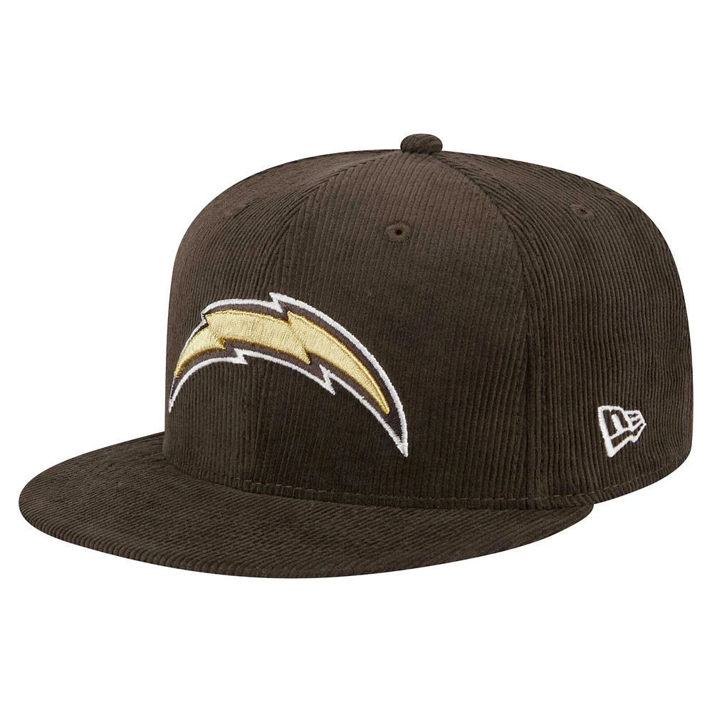 Men's New Era  Brown Los Angeles Chargers Choco Cord 59FIFTY Fitted Hat