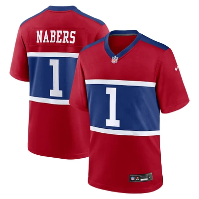 Youth Nike Malik Nabers Century Red New York Giants Alternate Player Game Jersey