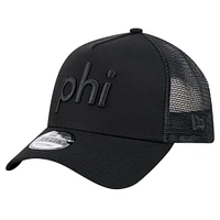 Men's New Era Black Philadelphia Eagles Domain 9FORTY A-Frame Trucker Adjustable Hat