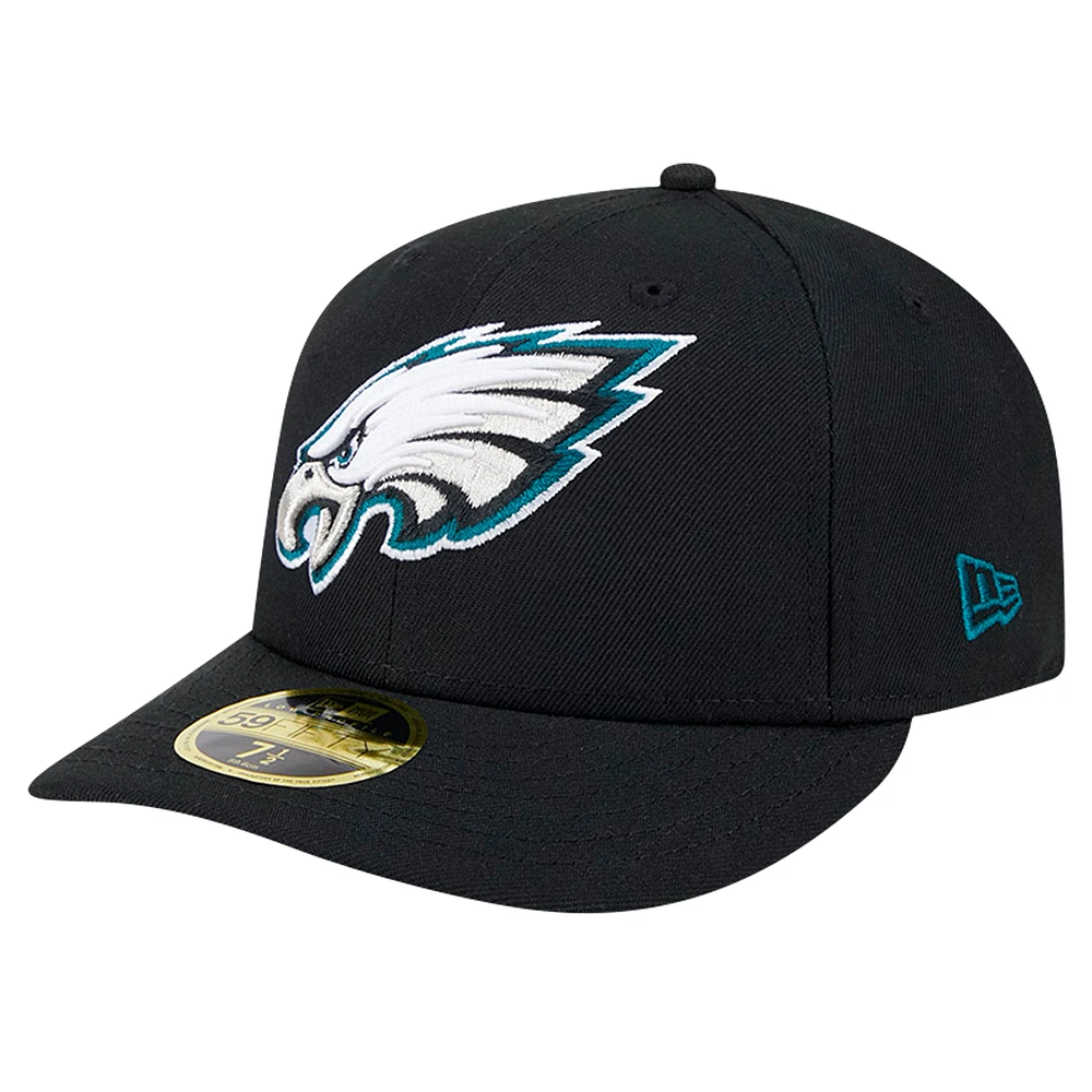 Men's New Era Black Philadelphia Eagles Omaha Low Profile 59FIFTY Fitted Hat