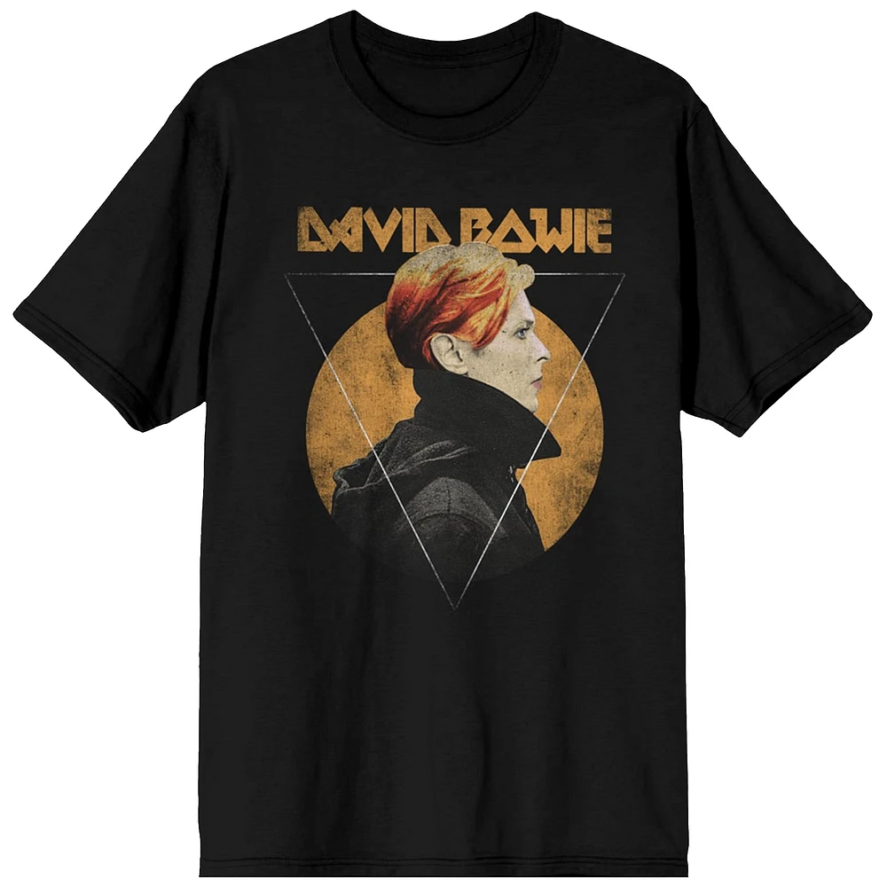 Women's Black David Bowie Circle and Triangle Art T-Shirt