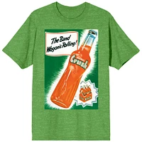 Women's Green Orange Crush The Band Wagon's Rolling T-Shirt